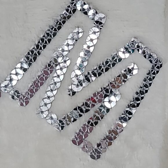 DREAM Ivory Sequin Fuzzy Robe Girls XL 14/16 Faux Fur Fleece Sleepwear Bathrobe - Picture 4 of 14